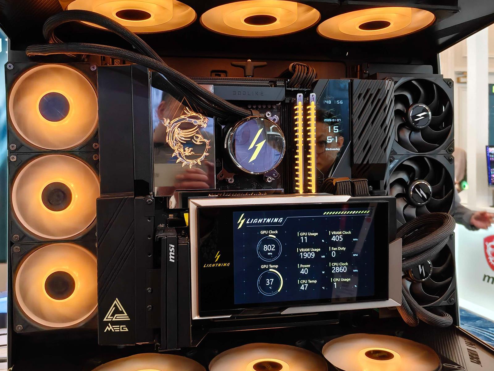 MSI RTX 5090 Lightning Z With 8-Inch Display Breaks 1000W Barrier For Extreme Performance