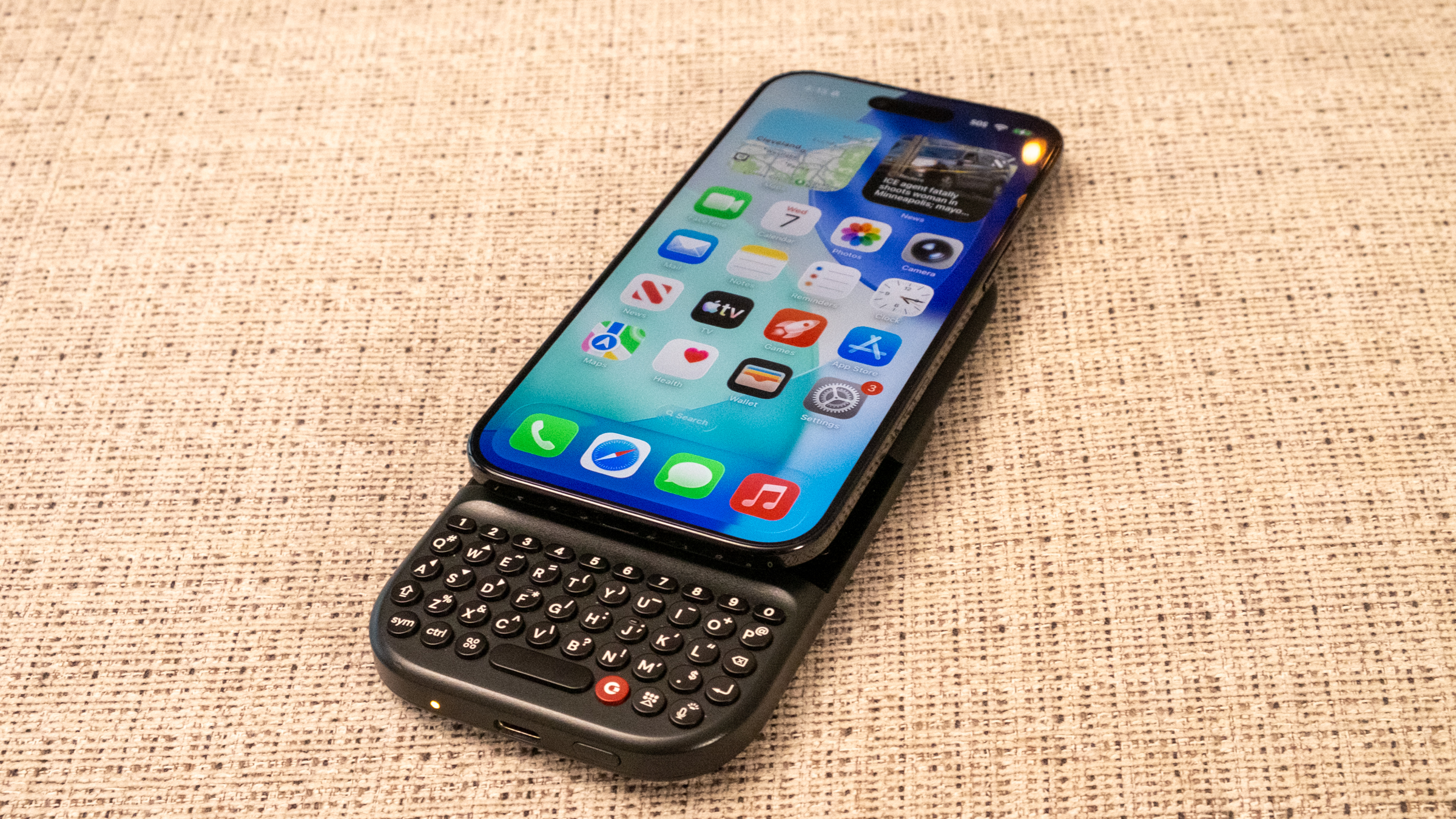 The magnetic, sliding Clicks Power Keyboard.