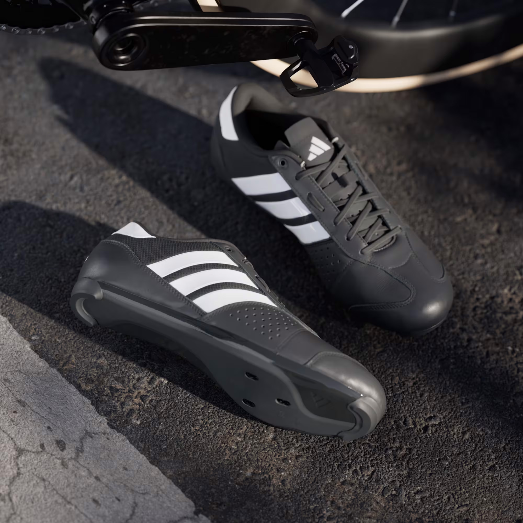 Adidas Heritage Road Cycling Shoes Black on floor