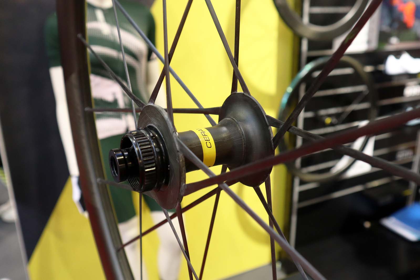 Mavic Cosmic Ultimate 45 wheelset hub.