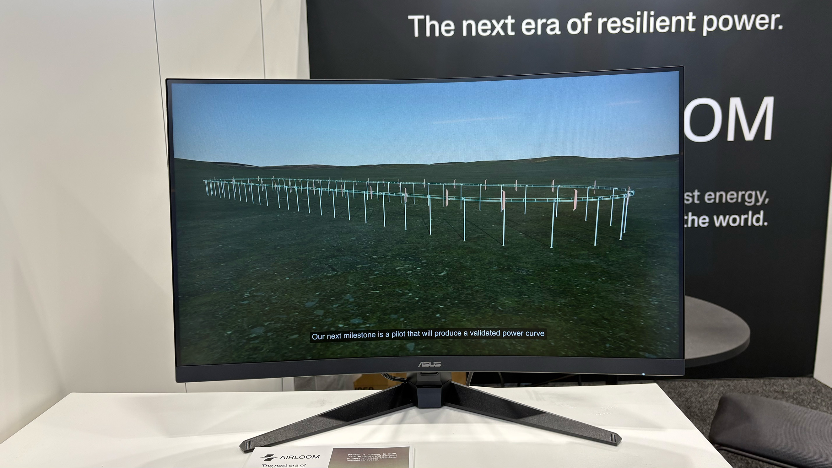 Airloom's roller coaster-like wind power generator for data centers. 