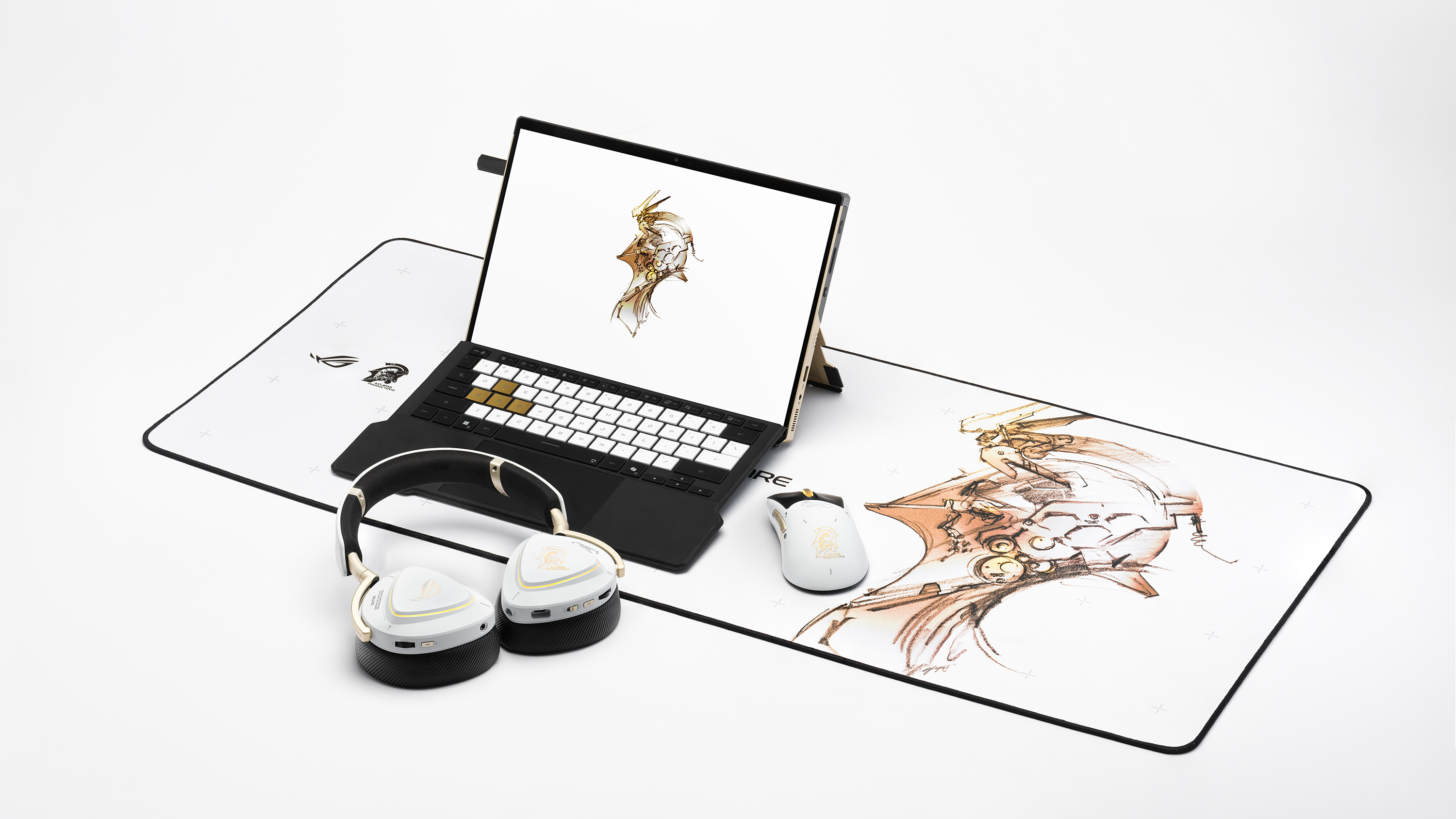 Marketing image of the ROG Flow Z13-KJP 2-in-1 with accessories