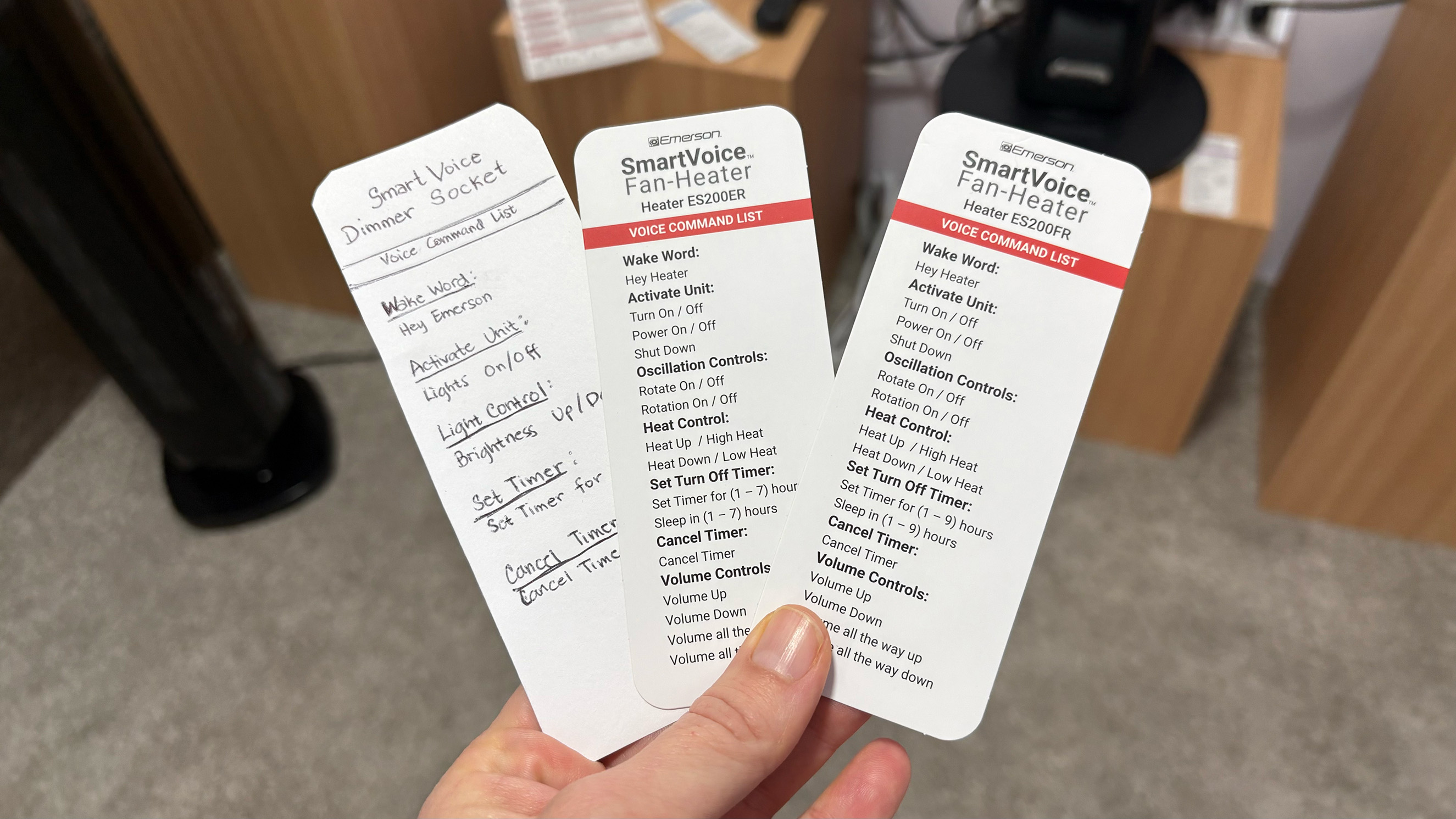Selection of available commands for Emerson Smart devices.