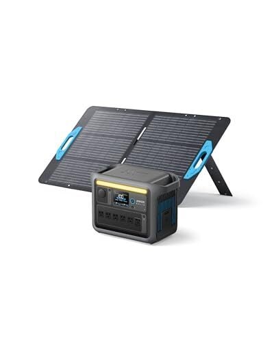 Anker SOLIX C1000 Portable Power Station with 100W Solar Panel, 1800W Solar Generator, 1056wh LFP (LiFePO4) Battery, 6 AC Outlets, Up to 2400W for Home, Power Outages, and Outdoor Camping