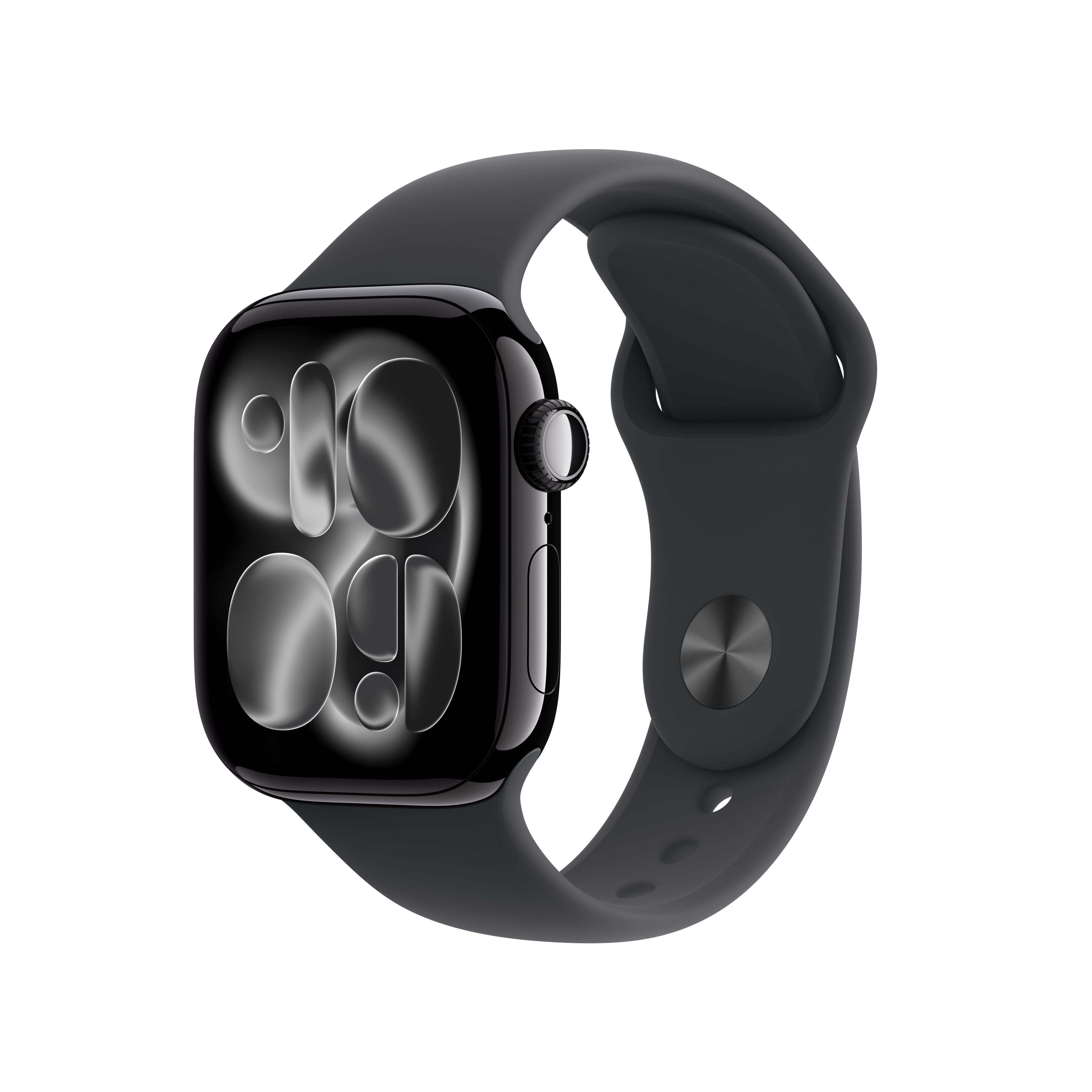 Apple Watch Series 11 GPS 42mm Jet Black Aluminum Case with Black Sport Band - M/L