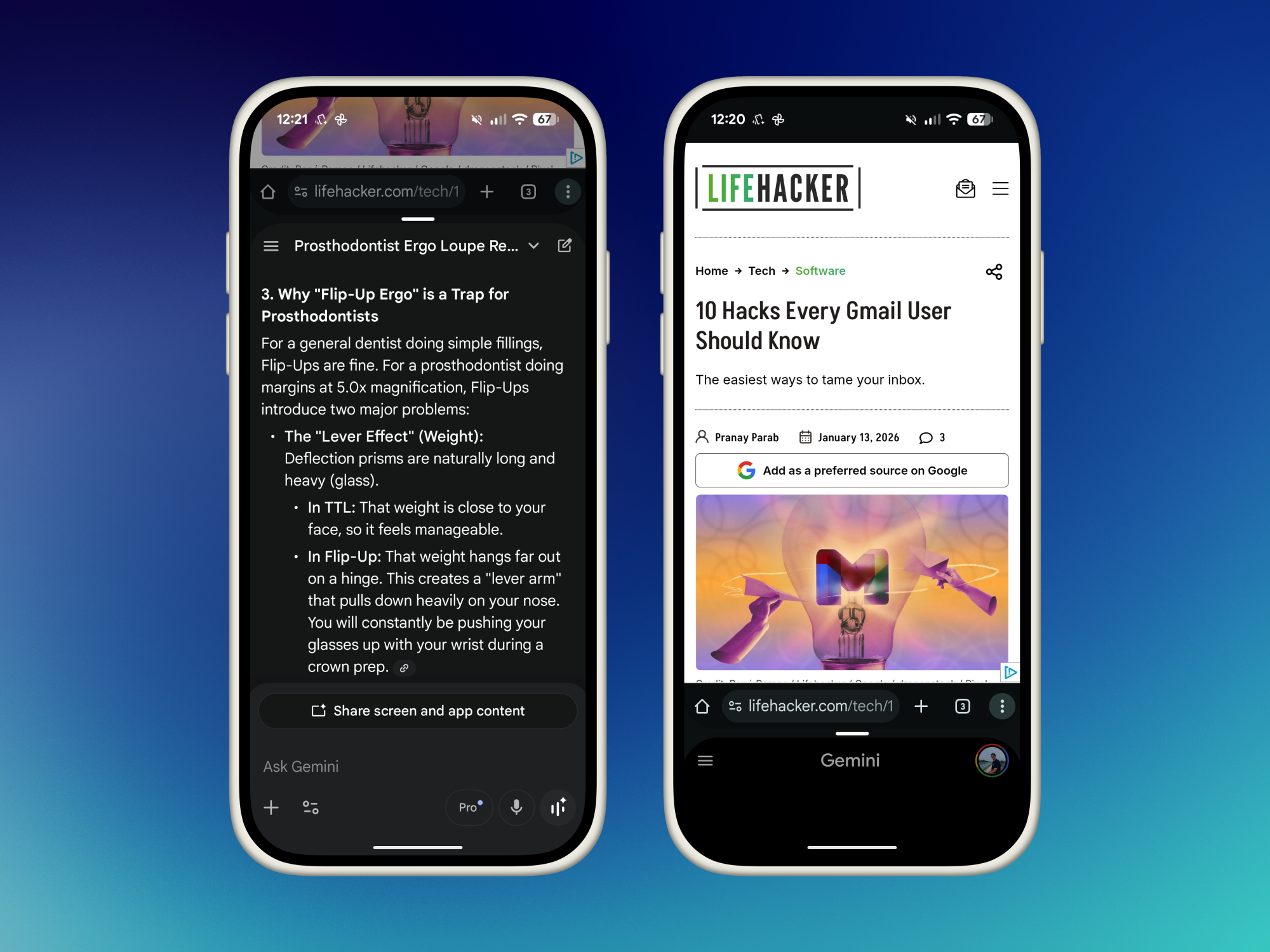 90:10 split screen multitasking on Andorid