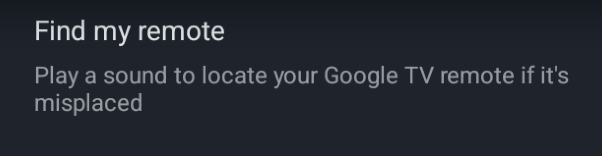 a screenshot showing the find my remote option in the settings panel