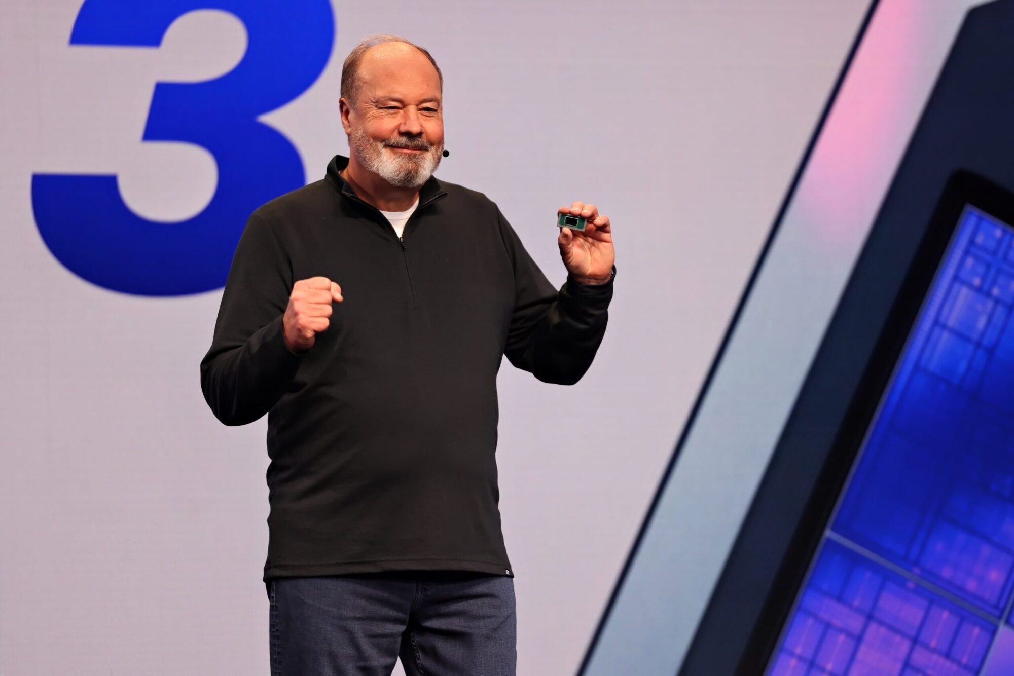 Intel Core Ultra Series 3 on stage at CES 2026
