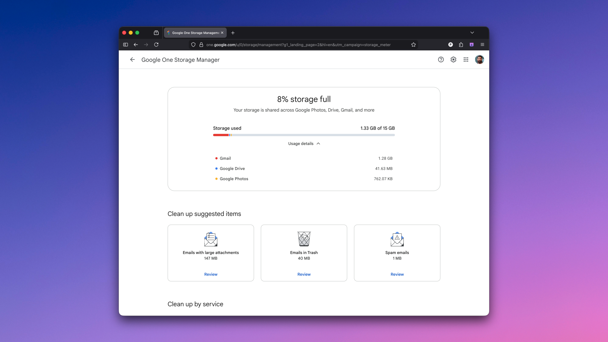 Cleaning up Gmail space.