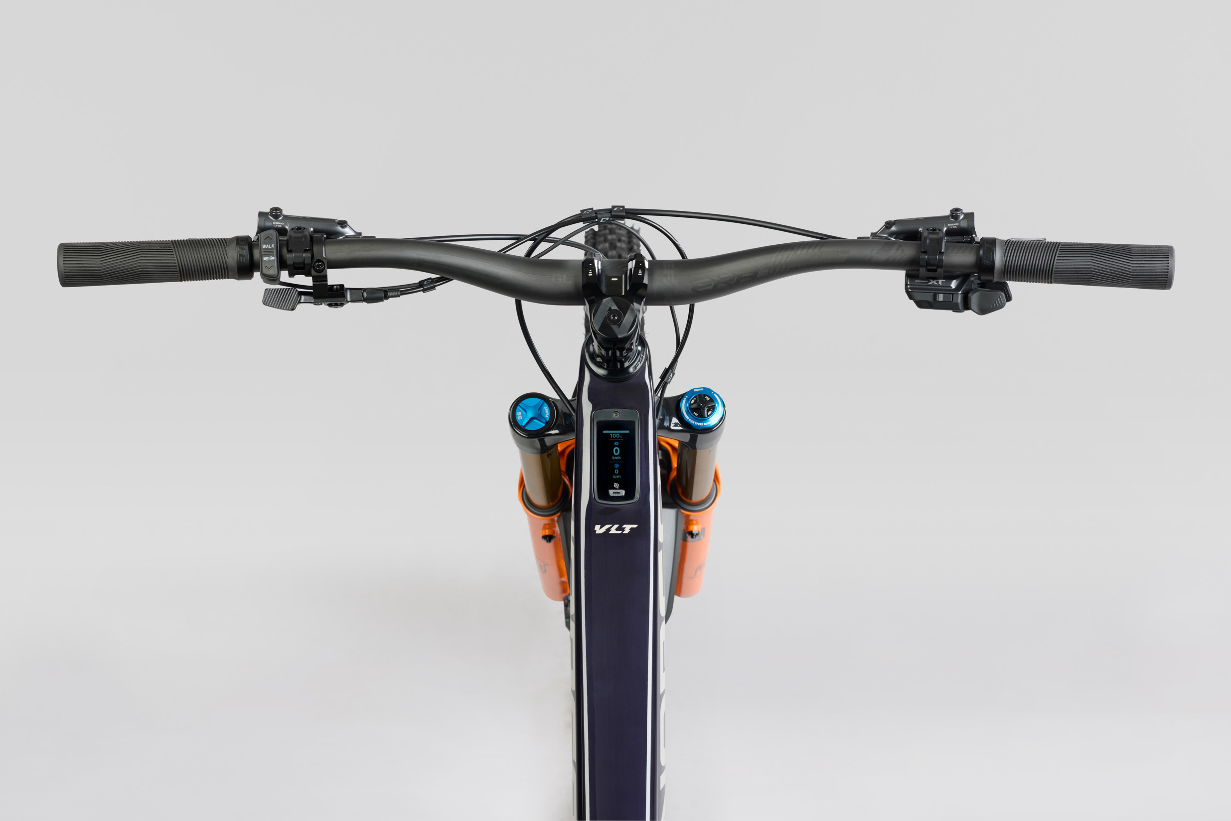 Norco Sight VLT TQ C1 Raw Royal Purple cockpit