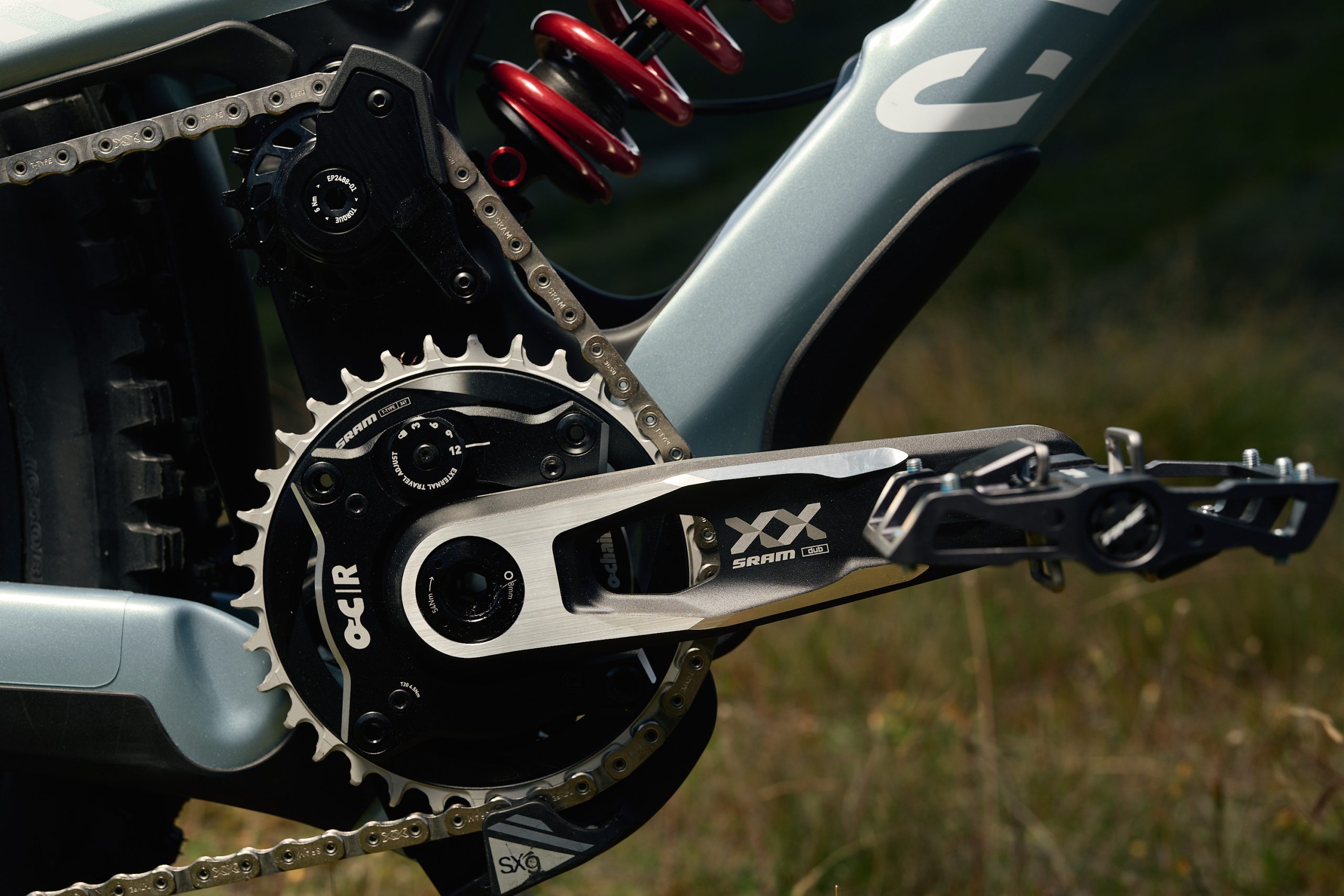 SRAM XX DH Transmission crankset on Canyon Sender.