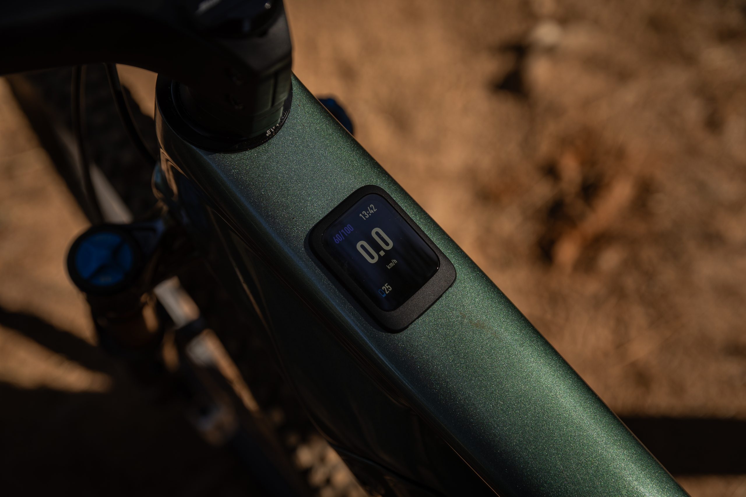 Specialized Levo R S-Works eMTB display screen integrated into the top tube.