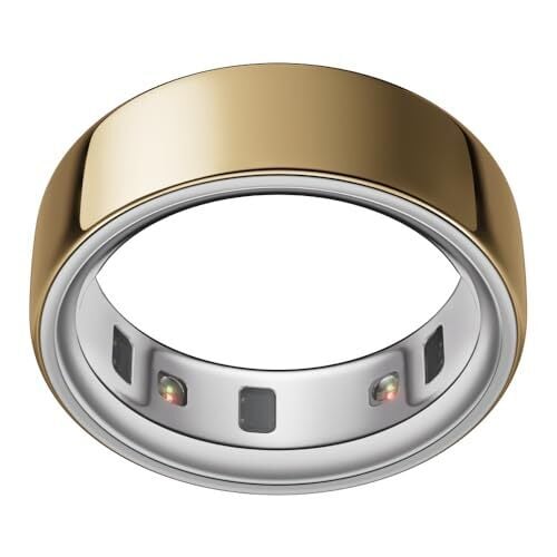 Oura Ring 4 - Gold - Size 8 - Smart Ring - Unique Sizing, Not Standard US Ring Sizes - Size First - Sleep Tracking Wearable - Heart Rate - Fitness Tracker - Up to 8 Days of Battery Life