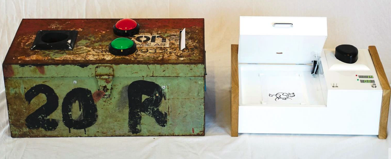 The two components of the Machine Learning Machine: the training box (left) and the evaluator box (right) 