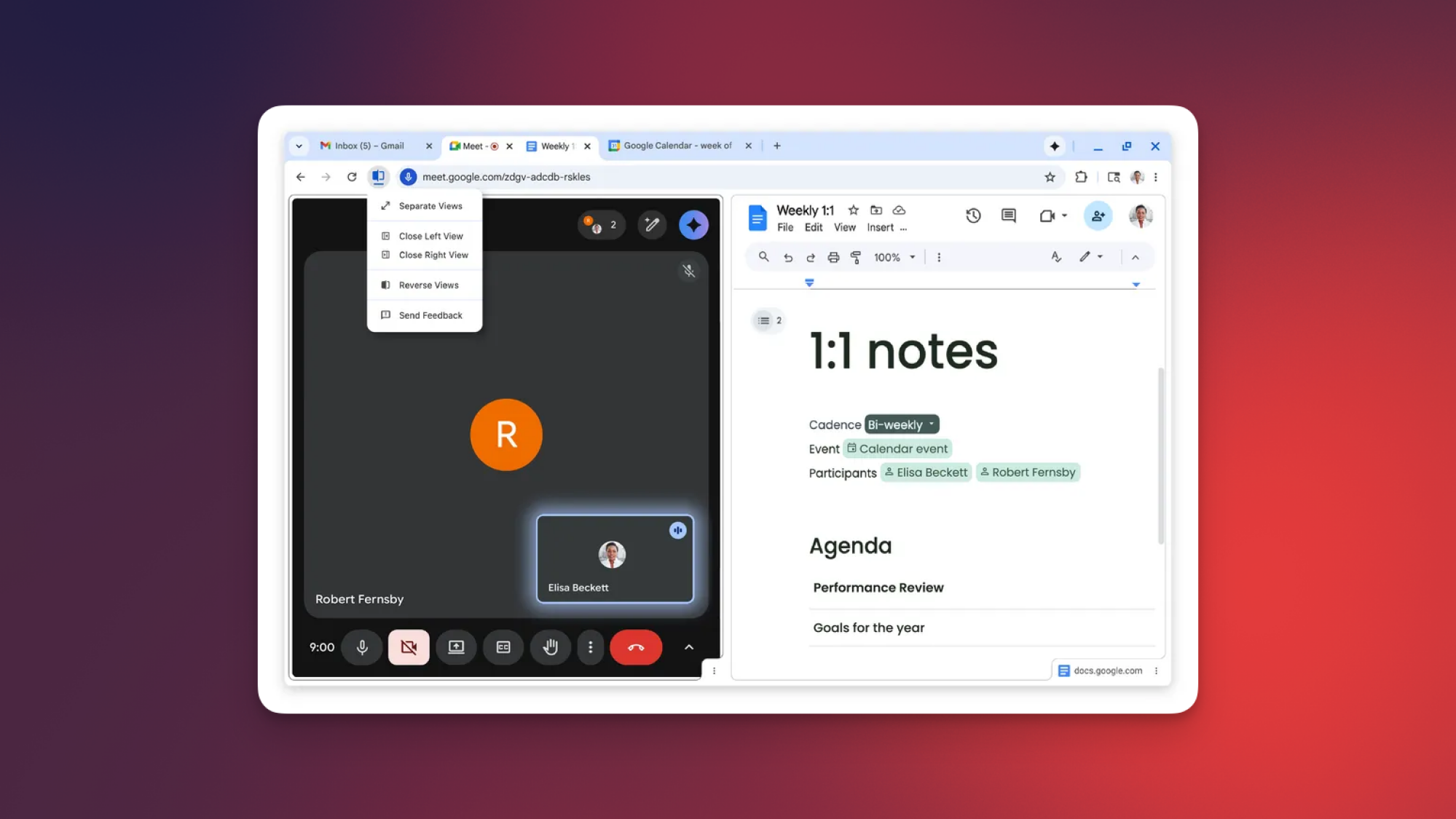 Chrome's Split View feature.