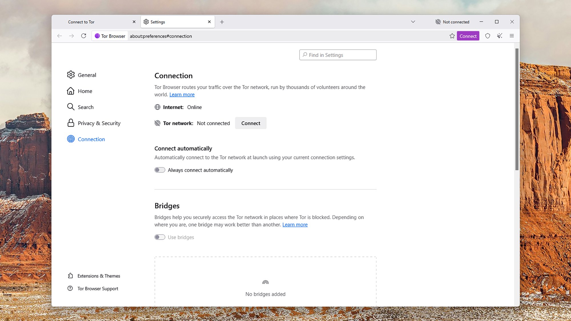 Configuring the Tor browser