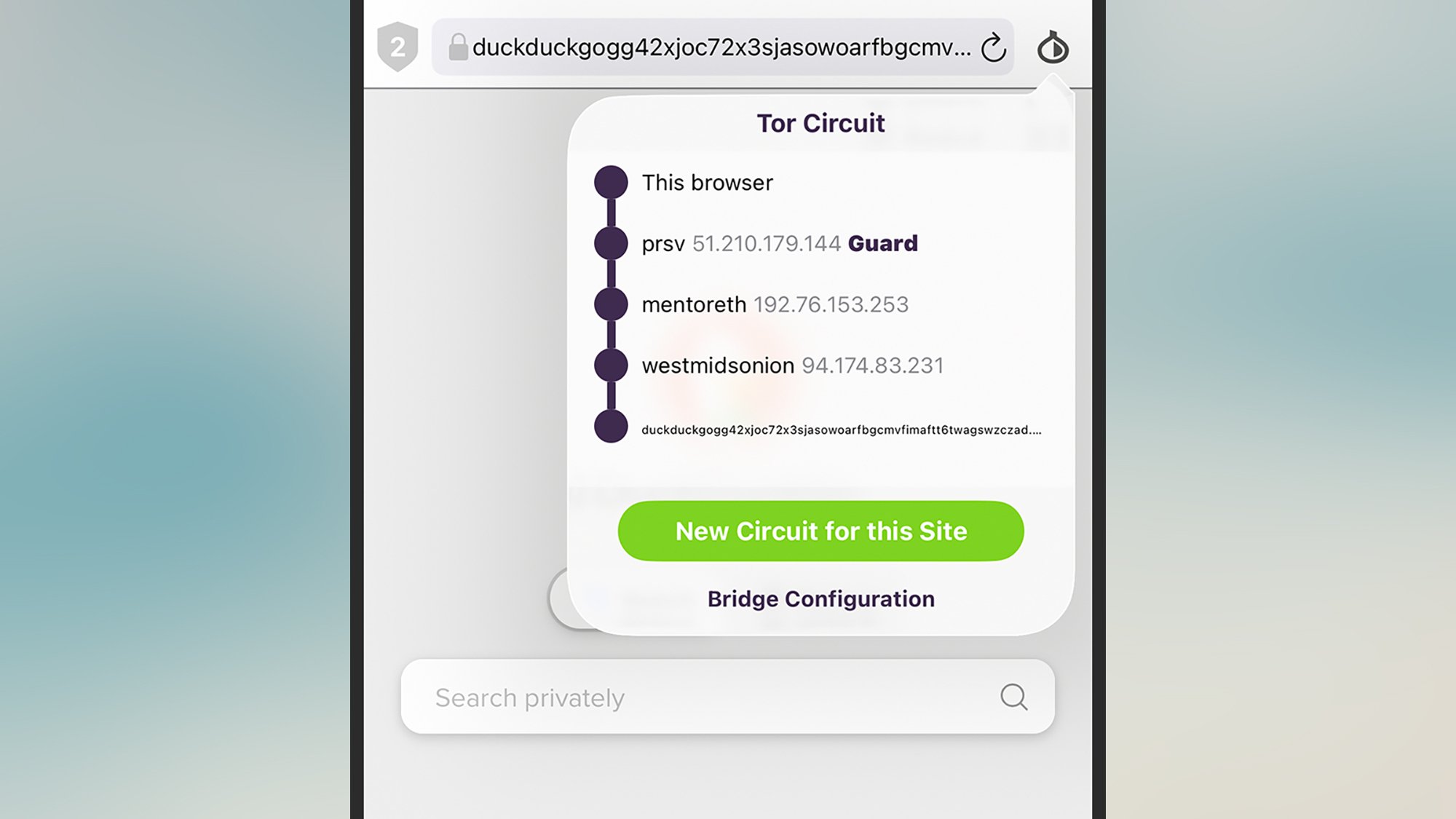 The Onion Browser on iOS