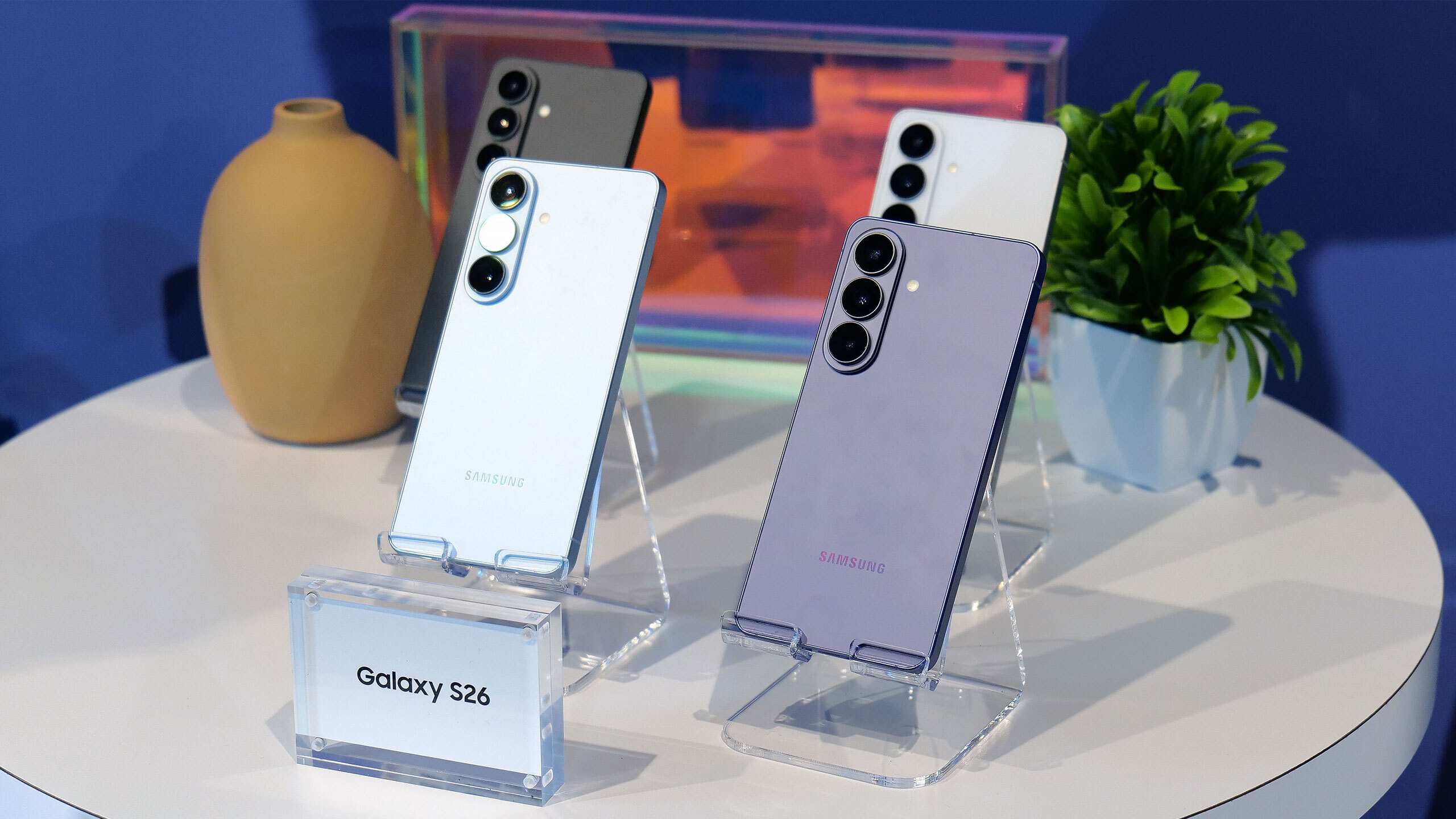 The S26 will be available in six different colorways, with the four pictured here available in store. 