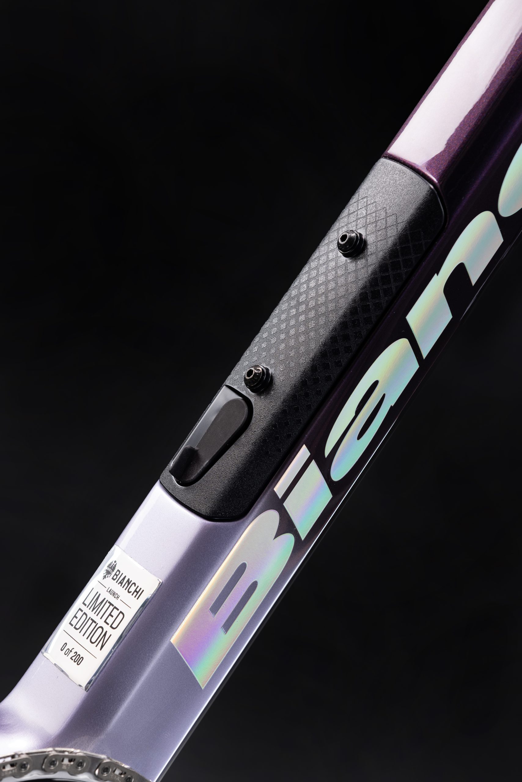 Bianchi Infinito downtube storage.