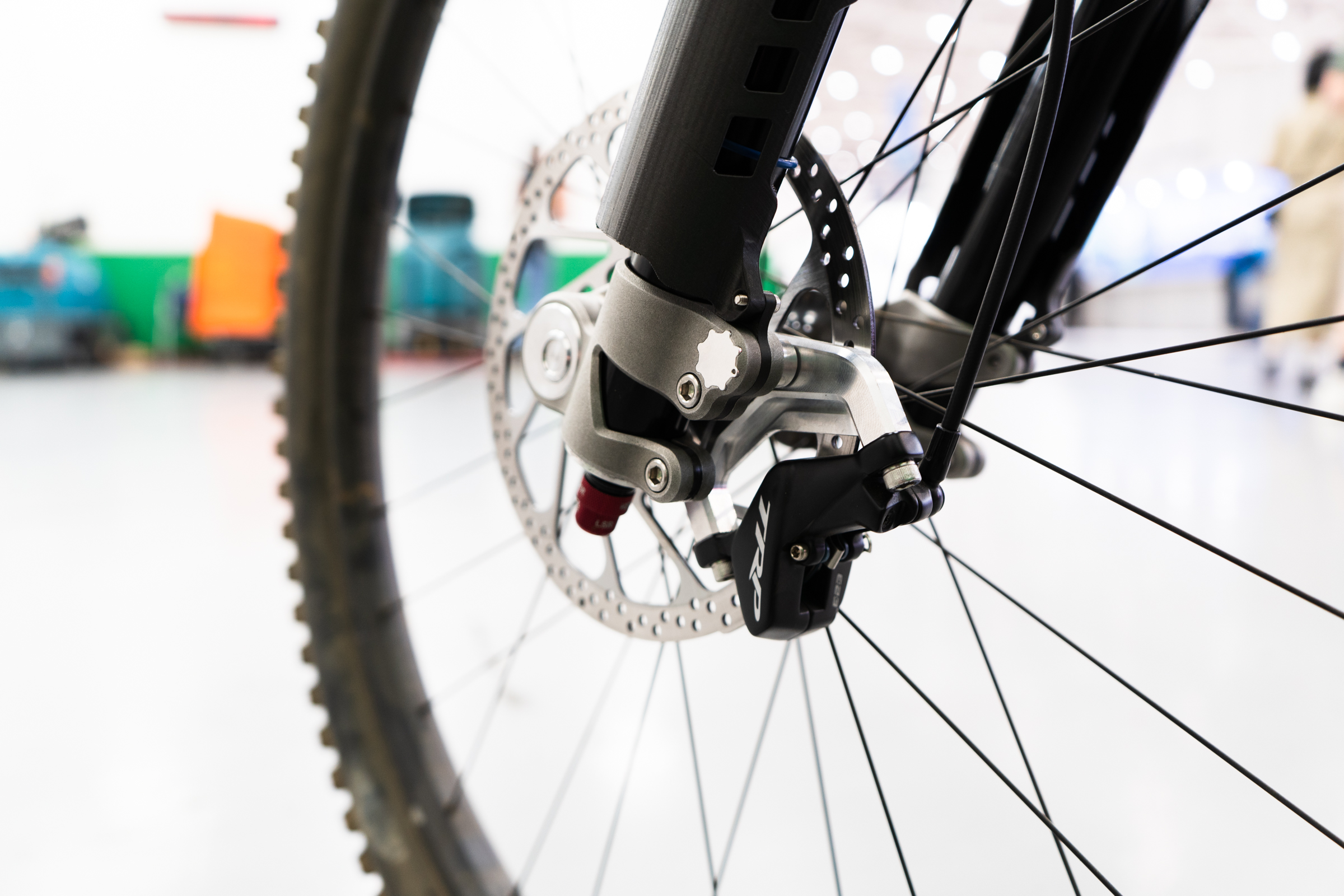 Inverted fork brake mount