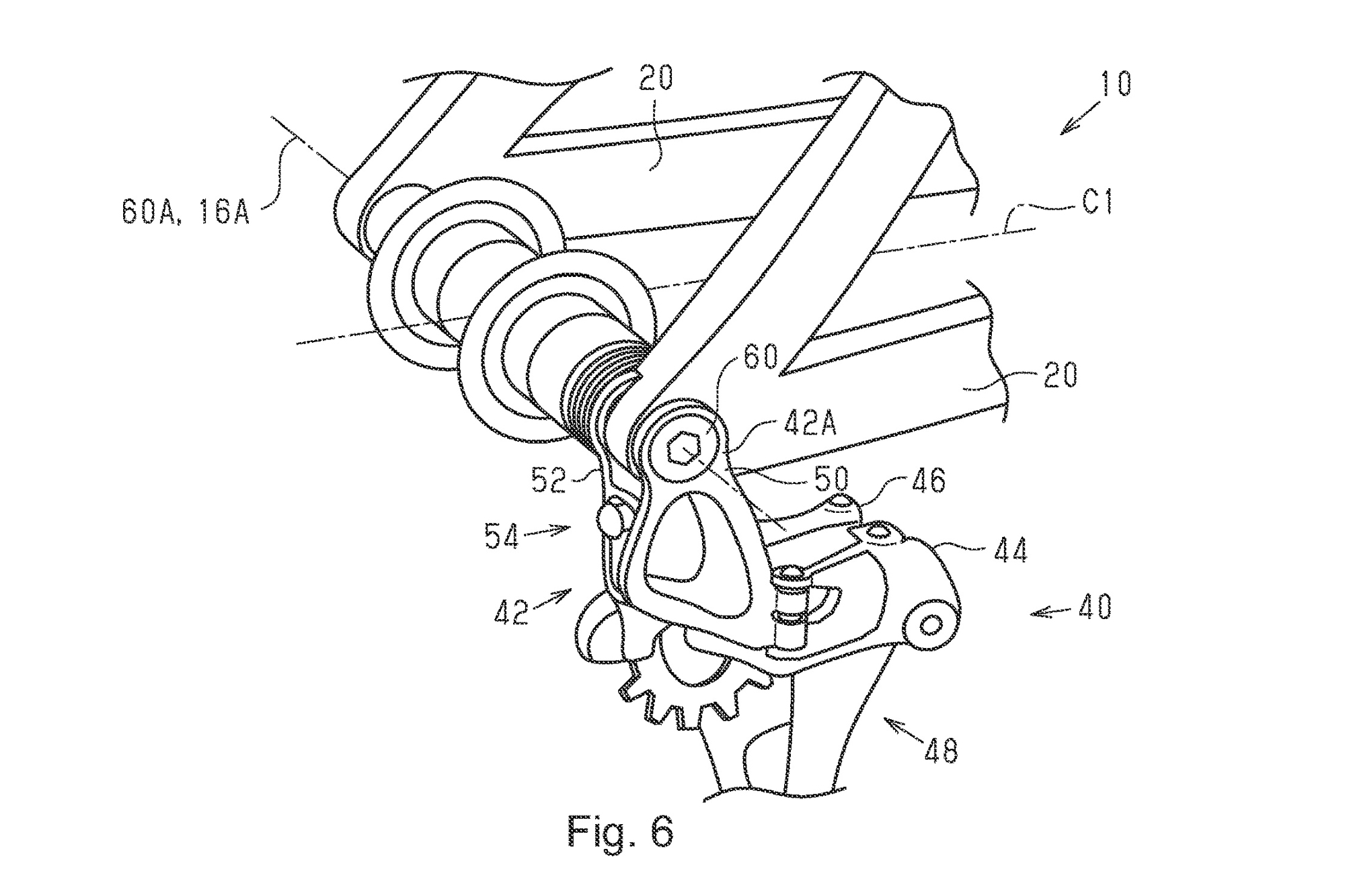 Shimano hanger patent drawing showing hanger attached to frame.