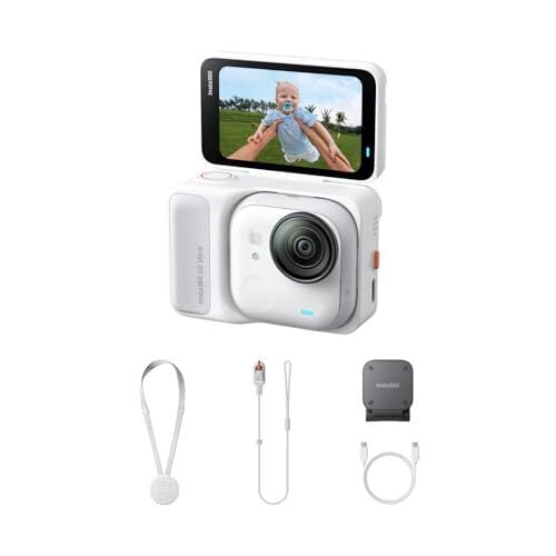Insta360 GO Ultra Standard Bundle - Tiny Hands-Free 4K Cam, Lightweight & Portable, Low Light Excellence, Mount Anywhere, FlowState Stabilization, 200 Min Battery Life, Waterproof to 33ft