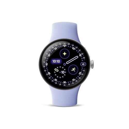 Google Pixel Watch 4 (41mm) - Android Smartwatch - Heart Rate and Sleep Tracking - 30-Hour Battery - Fitness Tracking - Google AI - Polished Silver Aluminum Case - Iris Active Band - LTE (2025 Model)