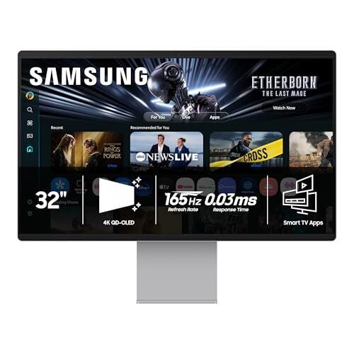 Samsung 32” OLED M9 (M90SF) Smart Monitor with 4K QD-OLED, 165Hz, 0.03ms, Gaming Hub, Samsung Vision AI, 3 Yr Warranty, LS32FM902SNXZA, 2025