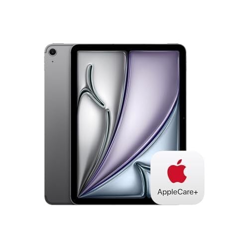 Apple iPad Air 11-inch with M3 chip Built for Apple Intelligence, Liquid Retina Display, 256GB, 12MP Front/Back Camera, Wi-Fi 6E + 5G Cellular, Touch ID — Space Gray with AppleCare+ (2 Years)