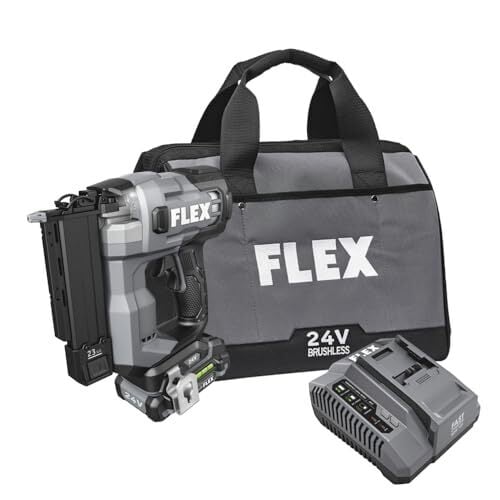 FLEX 24V Brushless 23Ga Pin Nailer Kit with 2.5Ah Lithium Battery and 160W Fast Charger - FS4341-1A