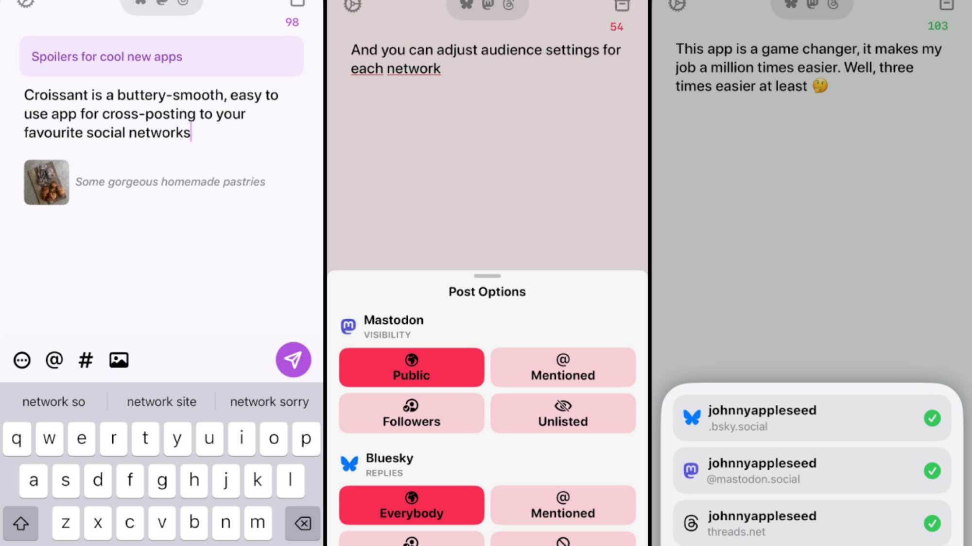 Cross posting using Croissant app