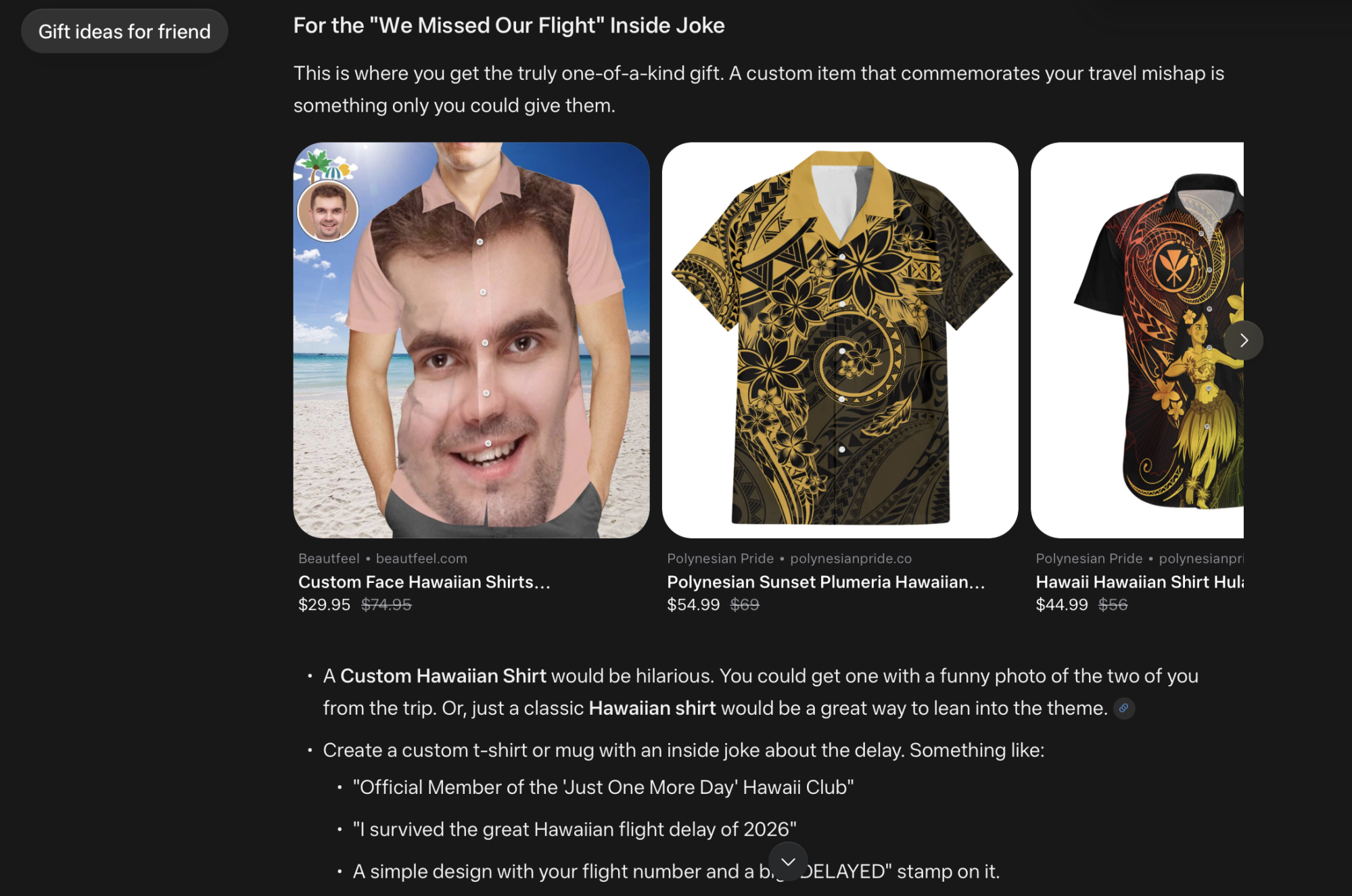 horrible gift ideas from Meta AI