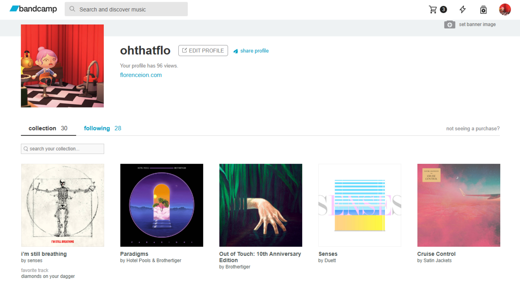 a screenshot of bandcamp