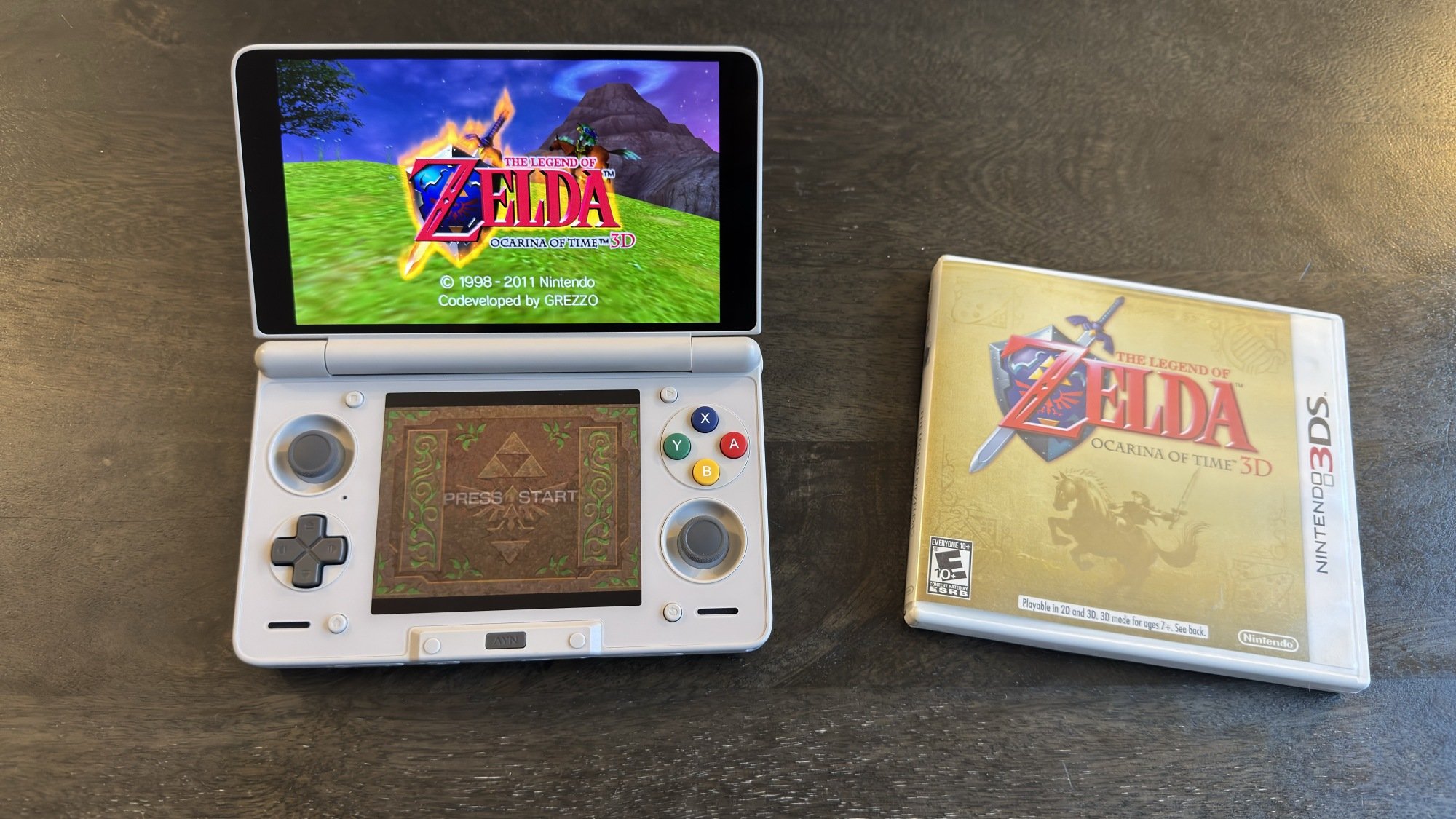 Ocarina of Time 3D running on AYN Thor via emulation