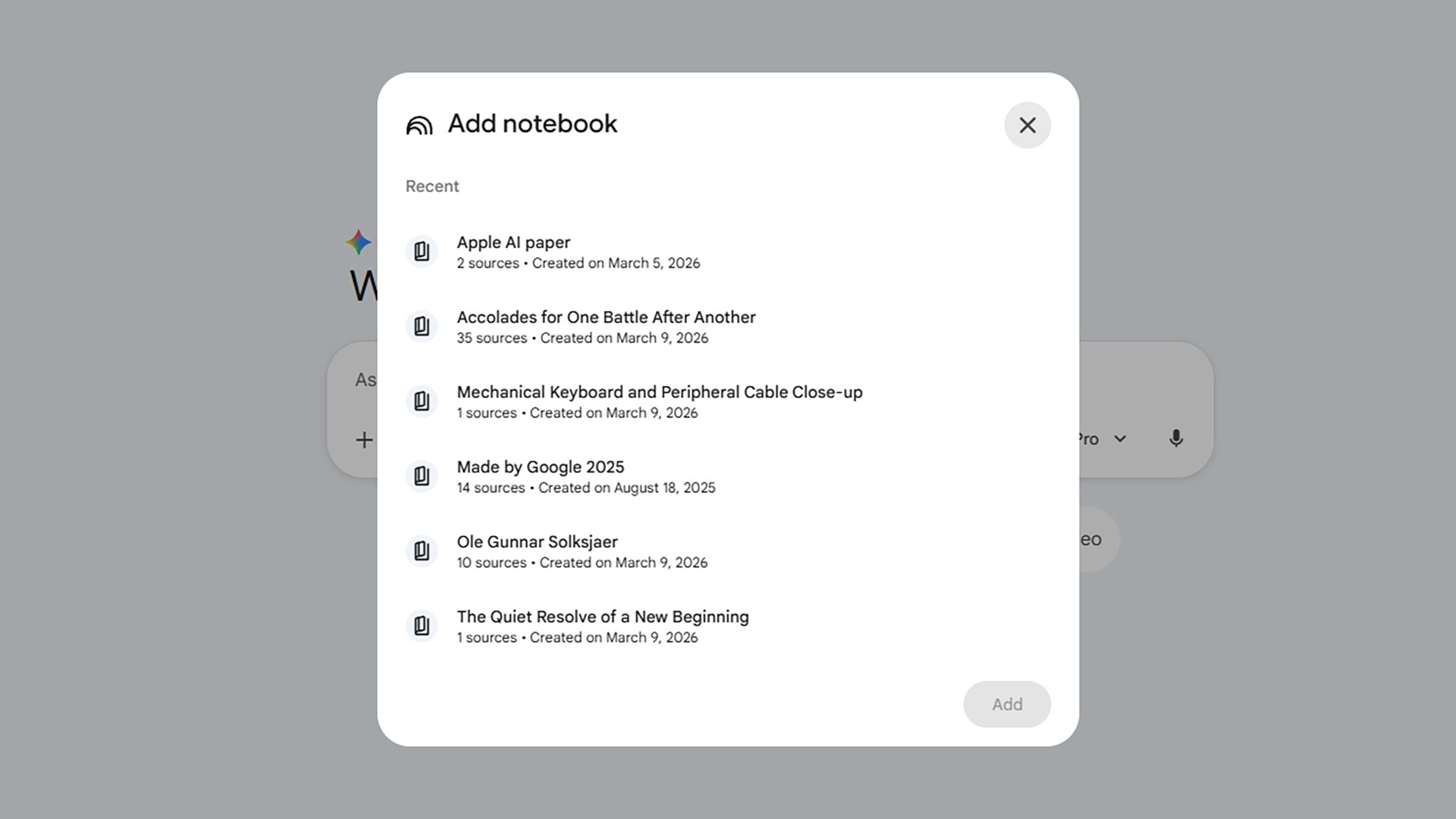 NotebookLM Gemini integration