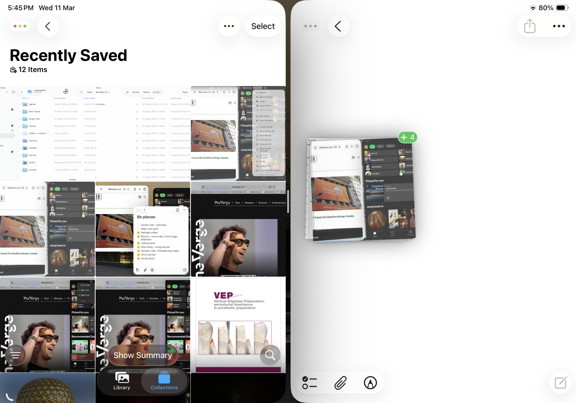 Drag and drop hidden gesture on the iPad.