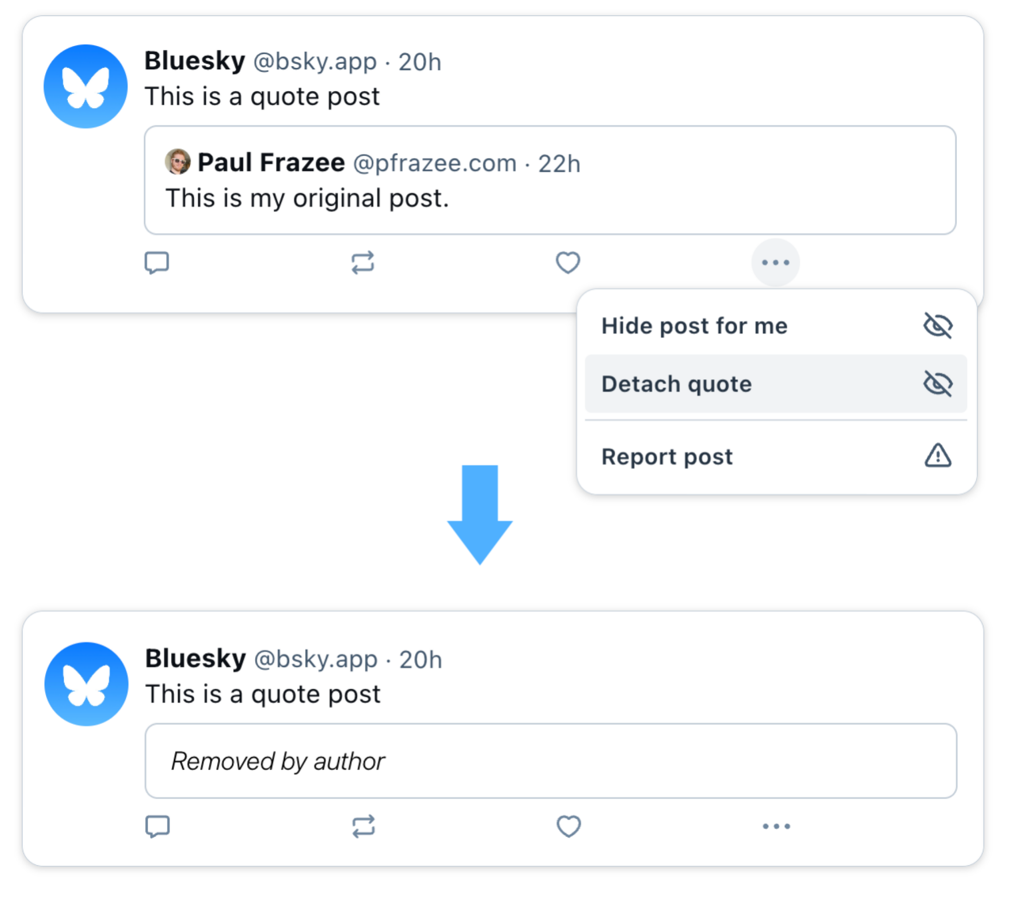 Detach Quote on Bluesky