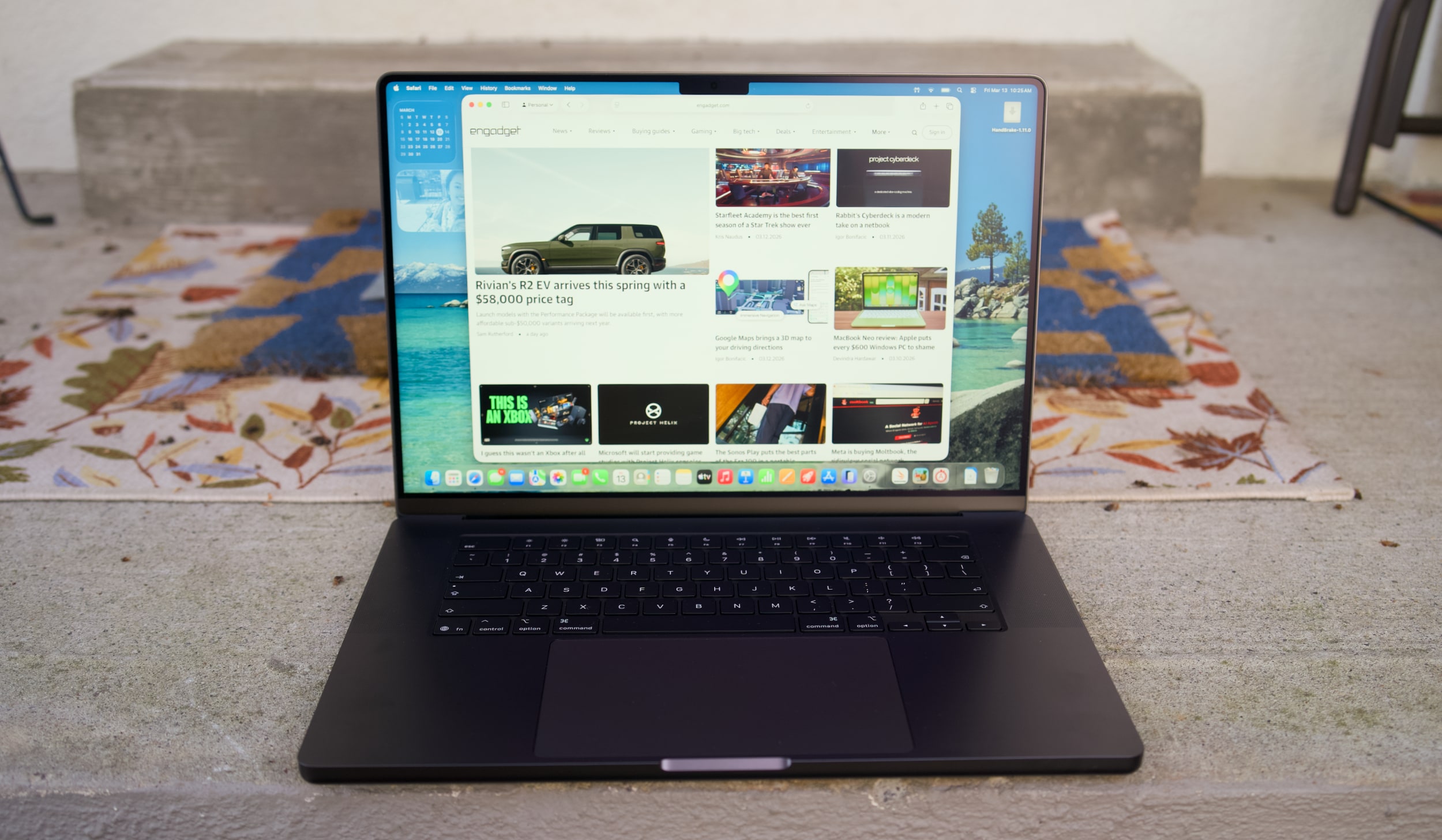 MacBook Pro 16-inch (2026, M5 Max) on a doorstep.