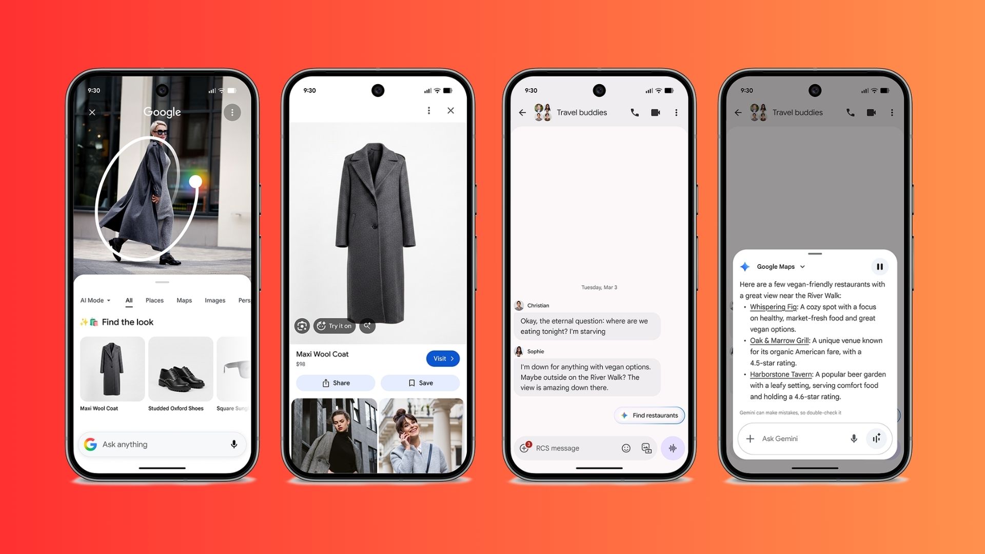Screenshots of new updates in Circle to Search and Magic Cue on Google's Pixel smartphones