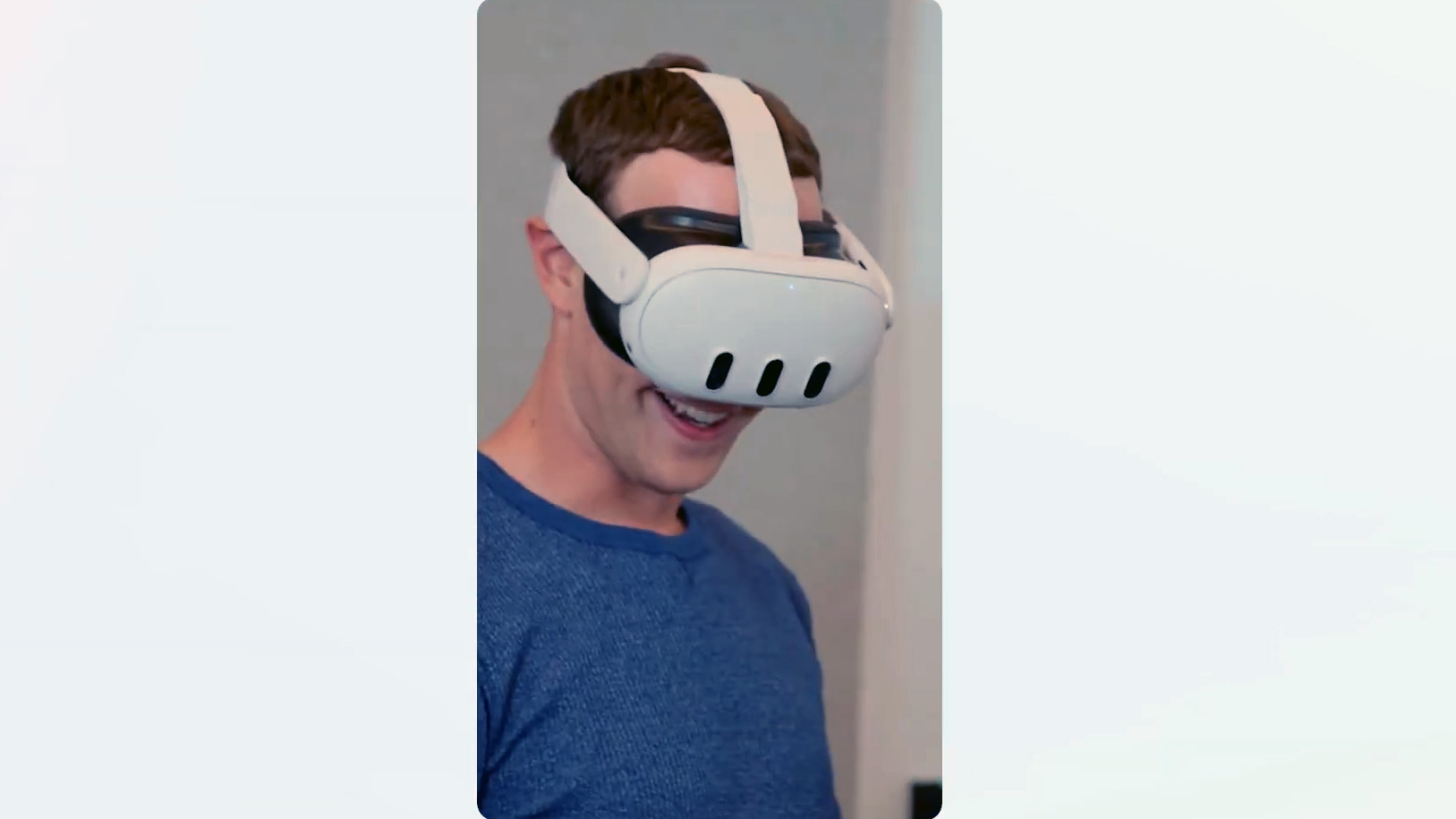 Mark Zuckerberg wearing a Meta Quest headset