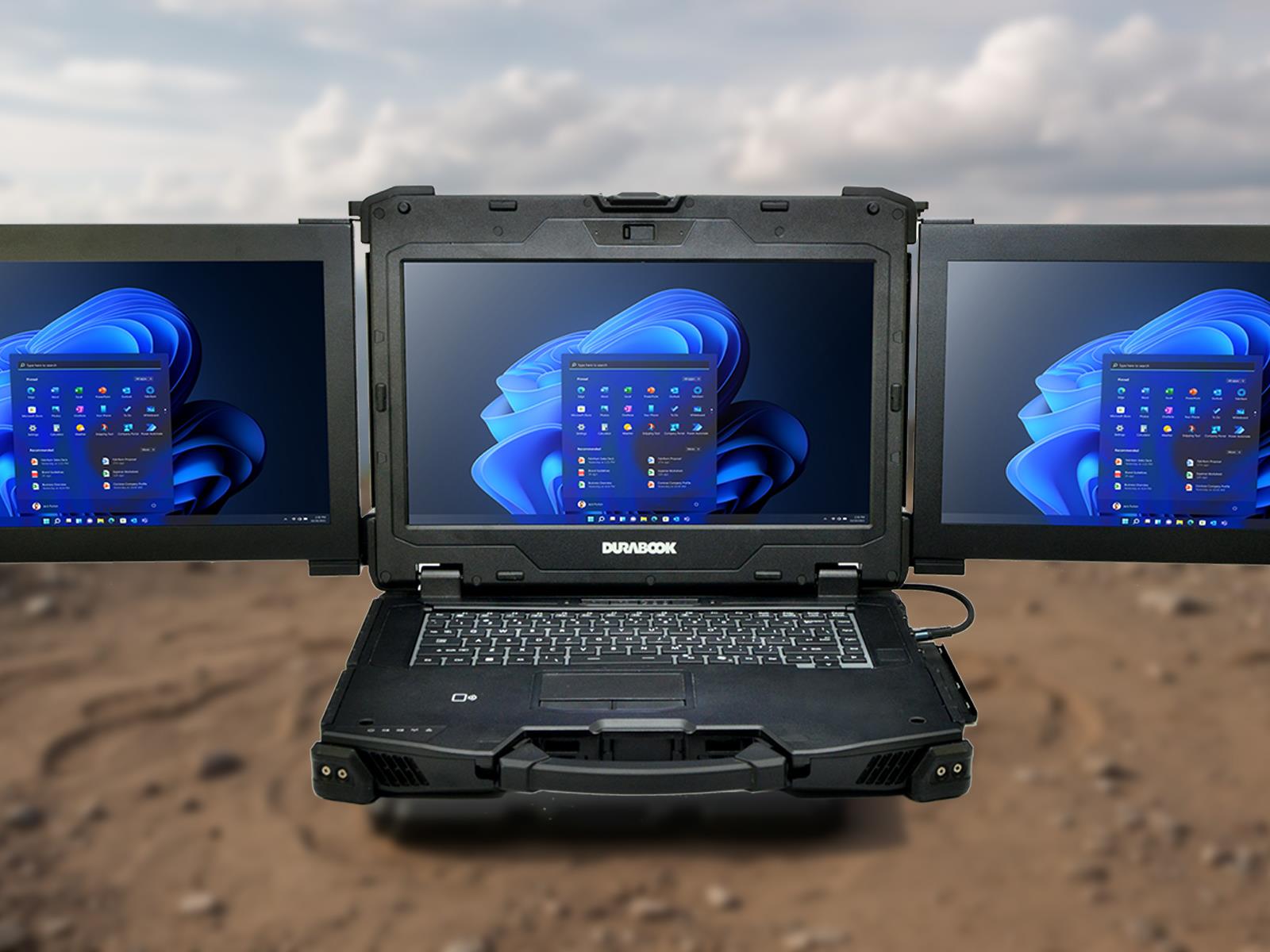 Durabook's 22lb Triple-Screen Laptop Means You Can Skip Arm Day At The Gym