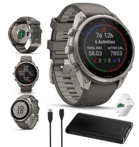 Garmin Fenix 9 Pro Solar 47mm Titanium GPS Smartwatch Pebble Gray Band